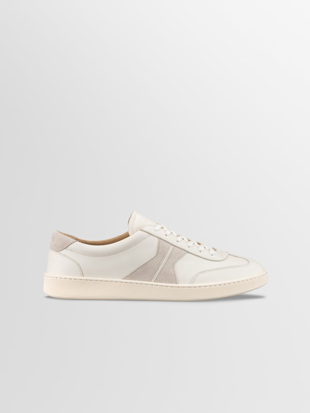 Monza Leather & Suede Sneaker in Bone