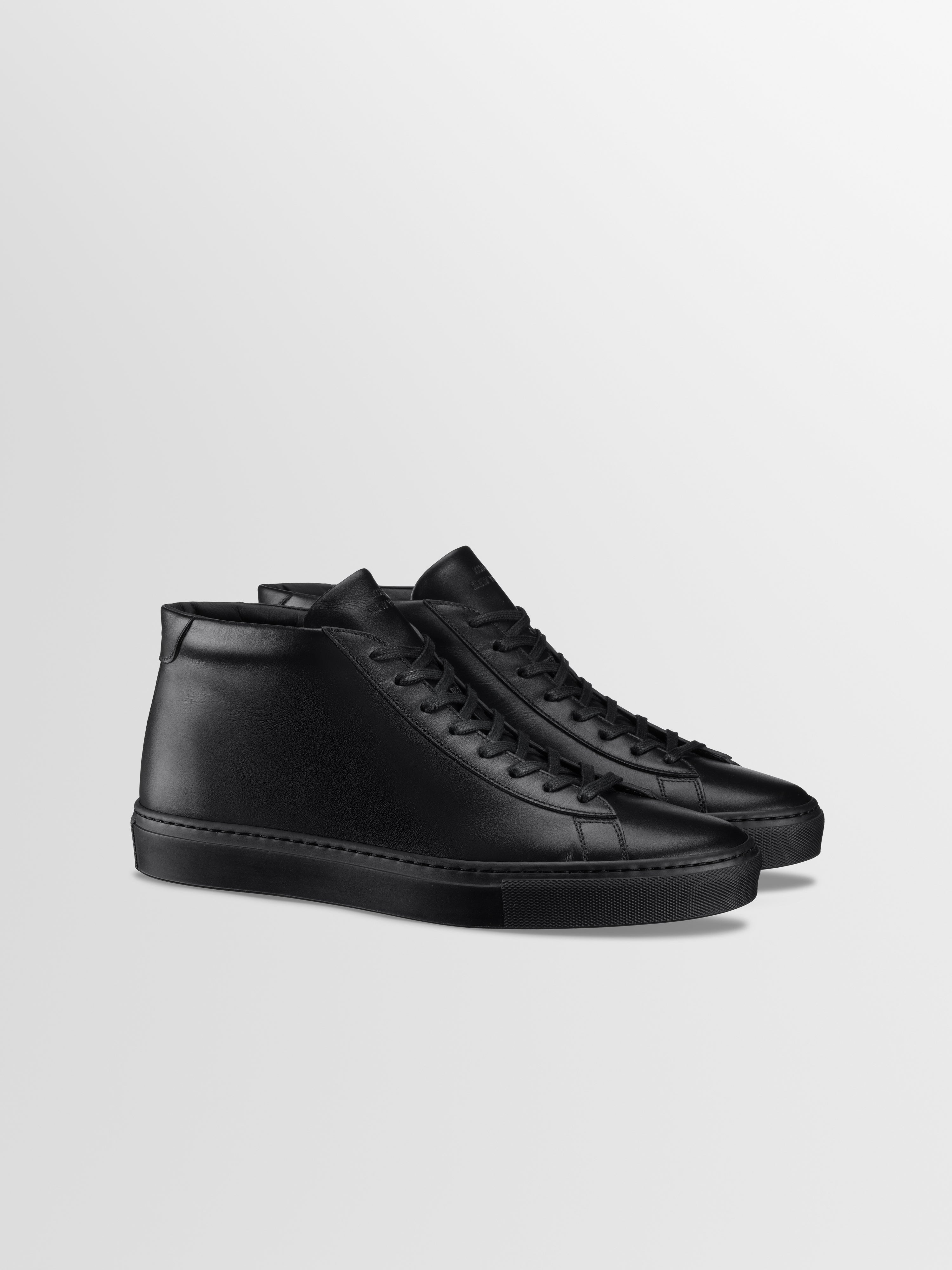 Capri Mid Leather Sneaker in Nero