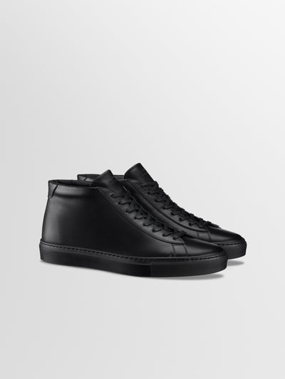 Capri Mid Leather Sneaker in Nero