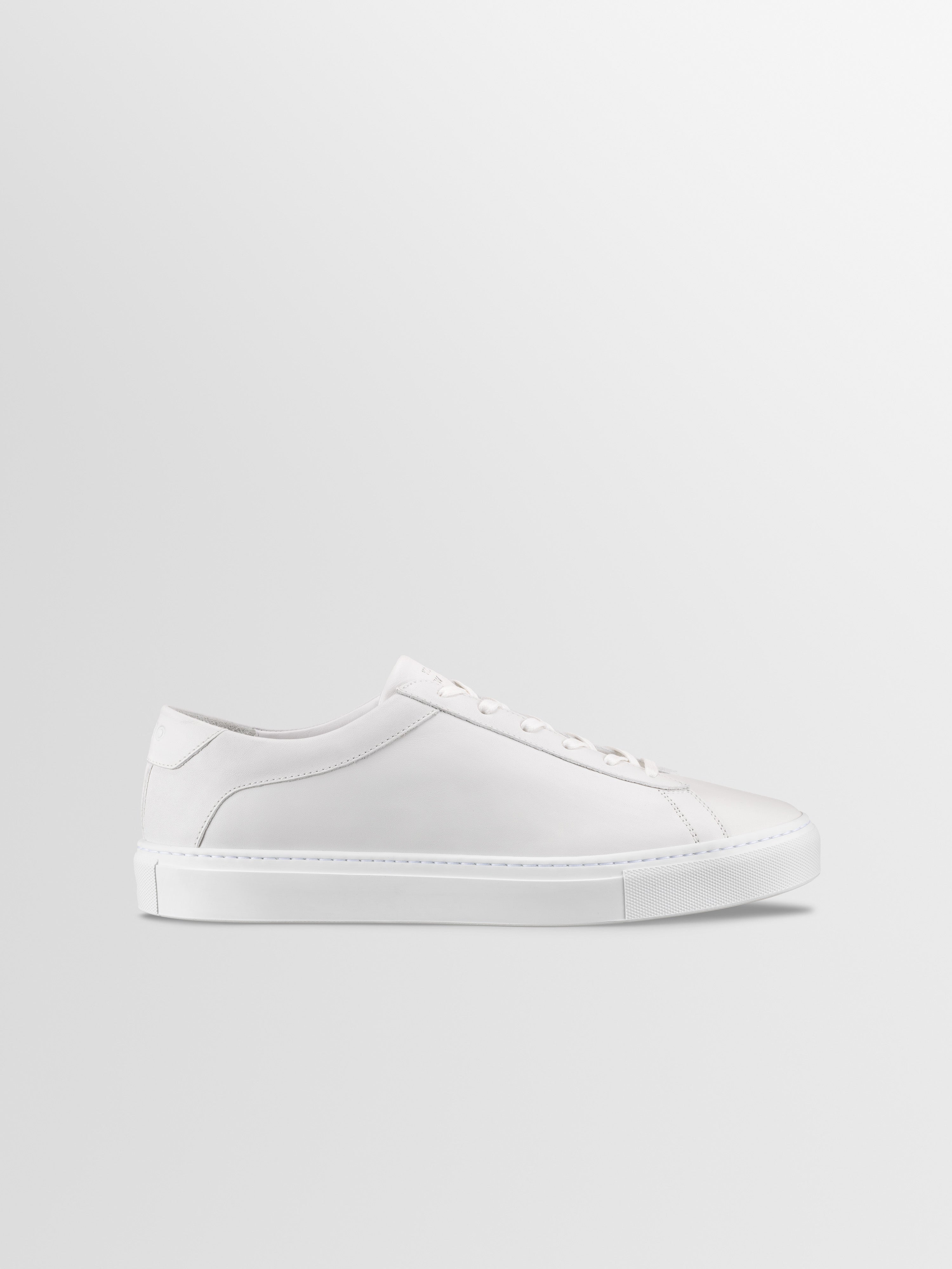 Capri Leather Sneaker in Triple White Rose Anvil