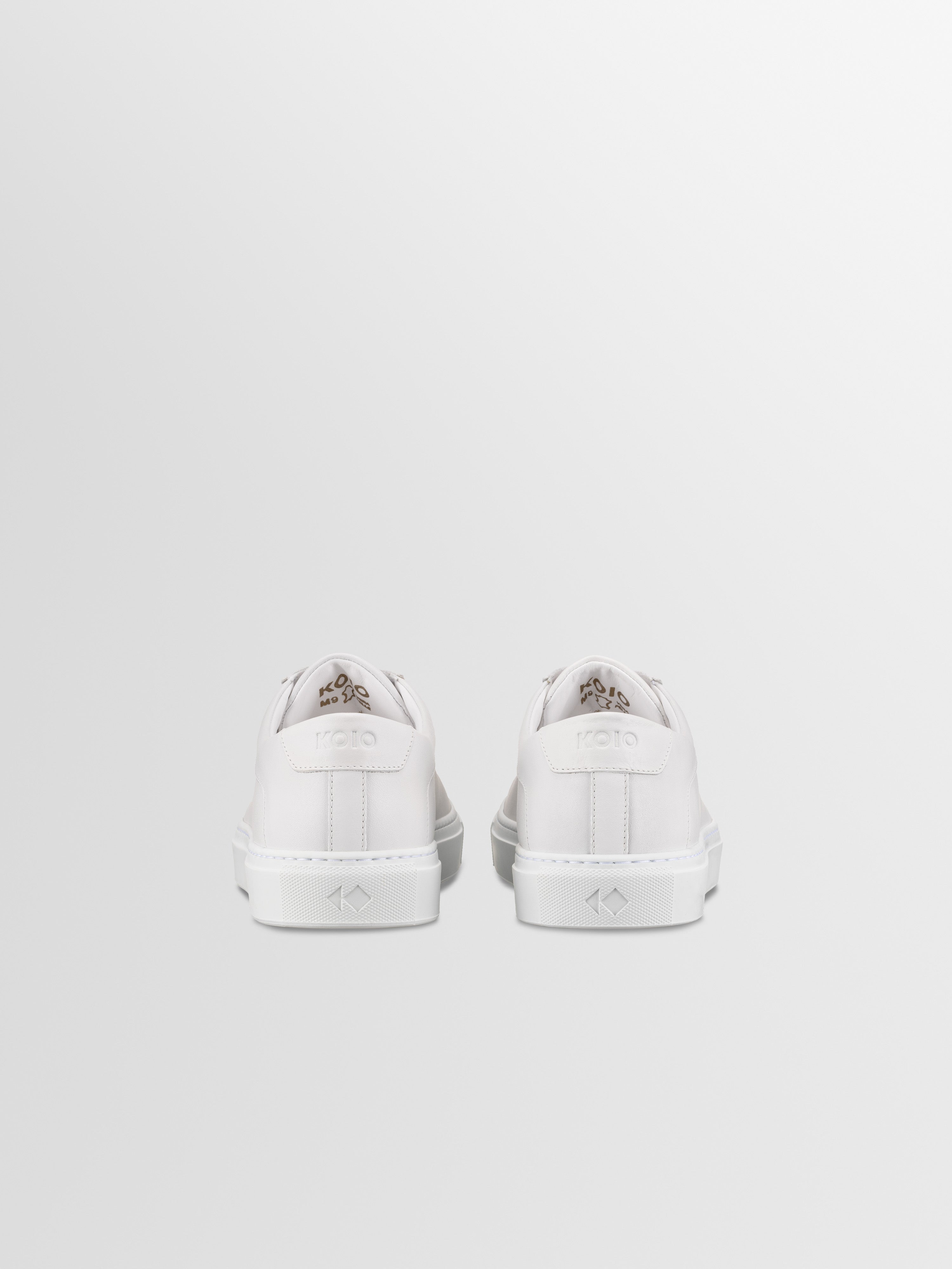 Capri Leather Sneaker in Triple White Rose Anvil