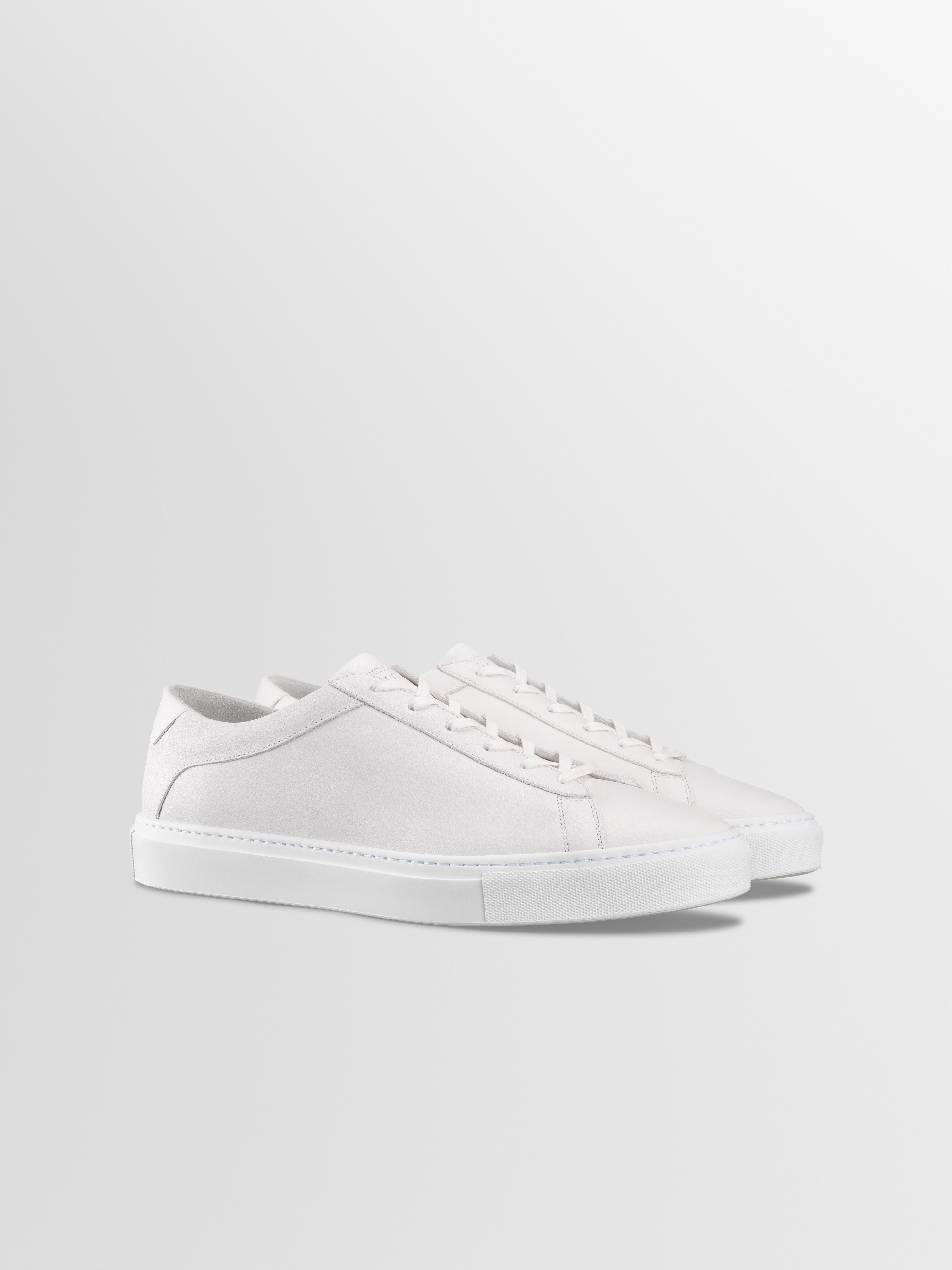 Capri Leather Sneaker in Triple White Rose Anvil