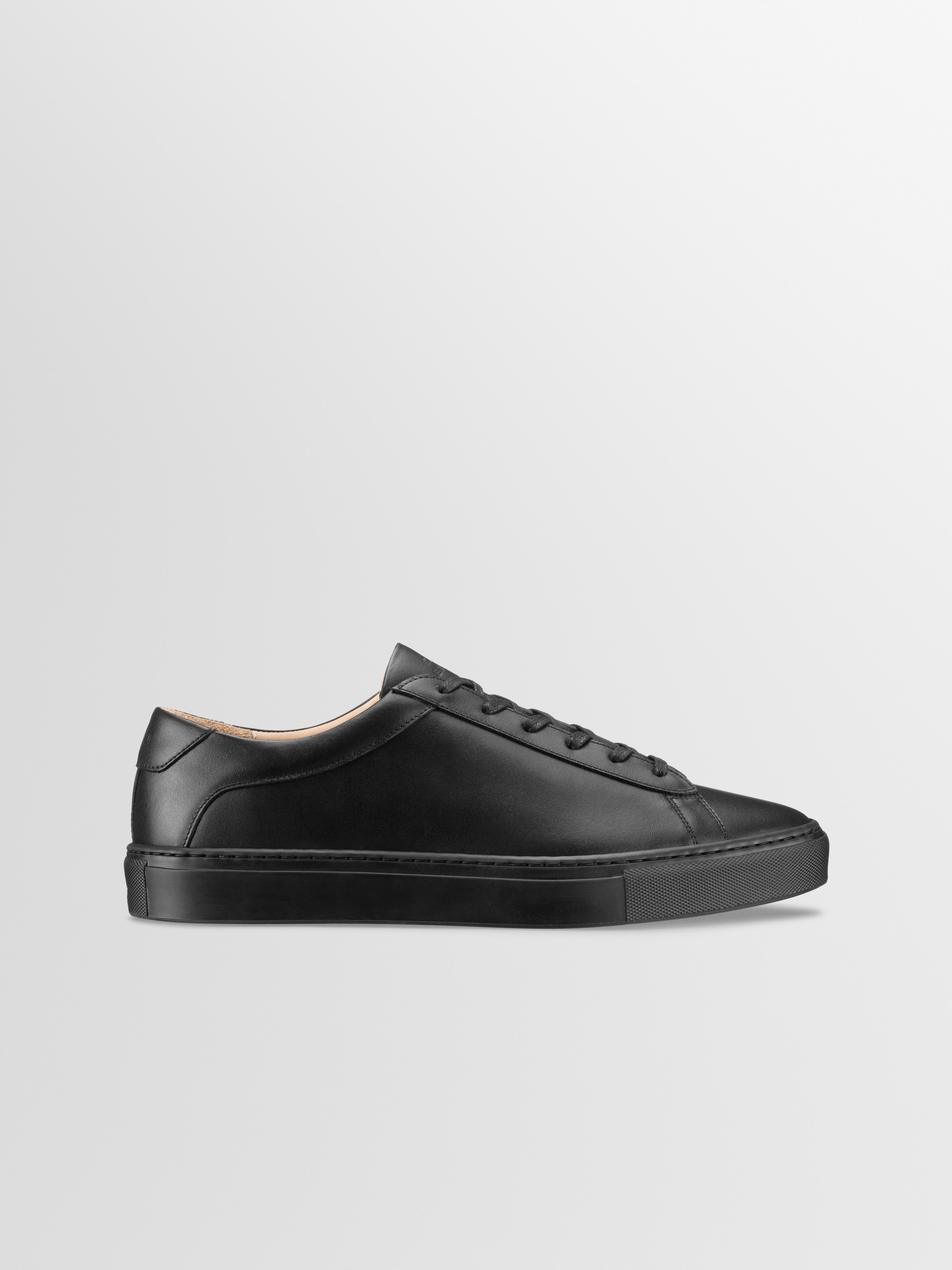 Capri Leather Sneaker in Nero Wide Fit