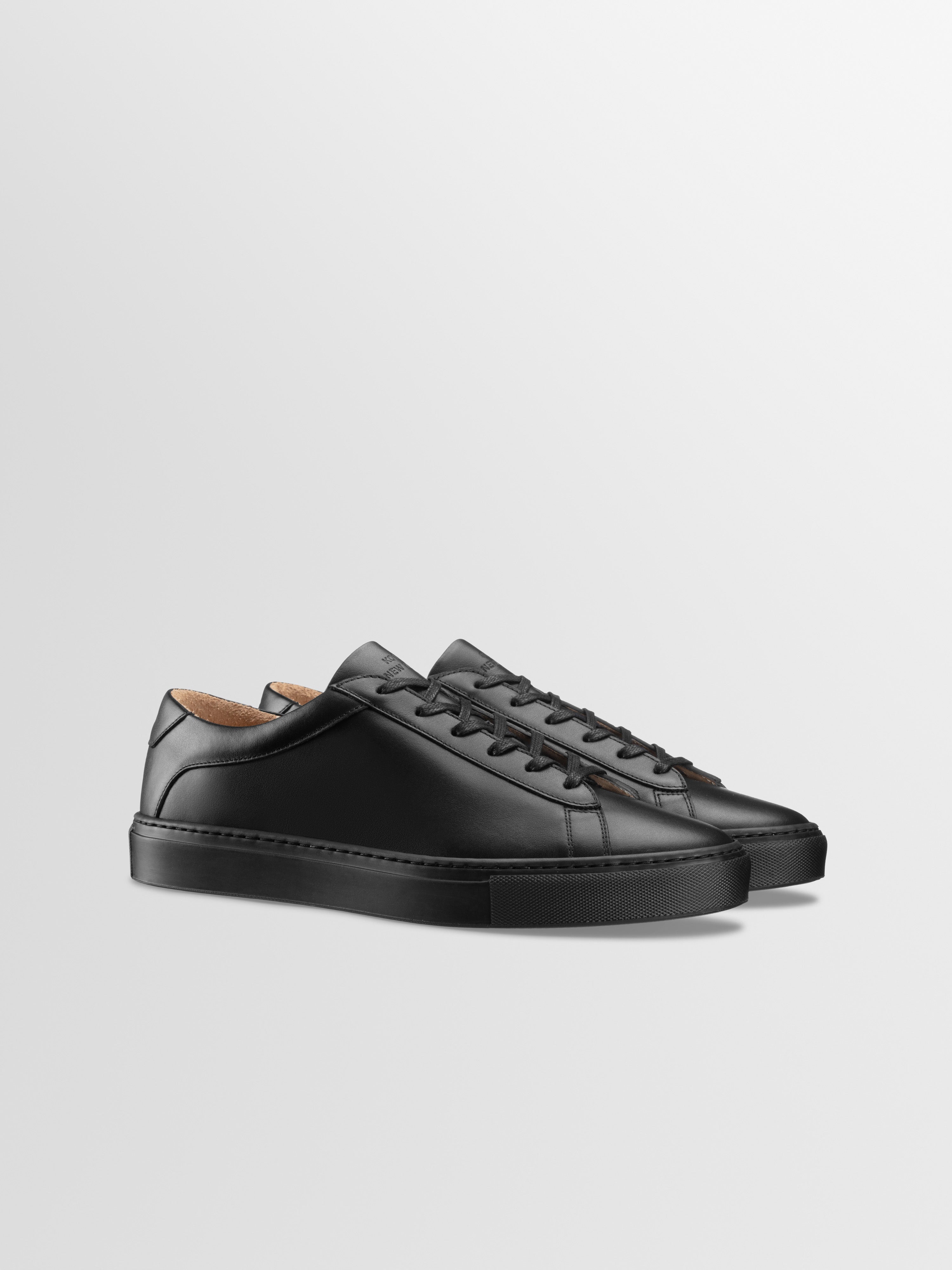 Capri Leather Sneaker in Nero Wide Fit