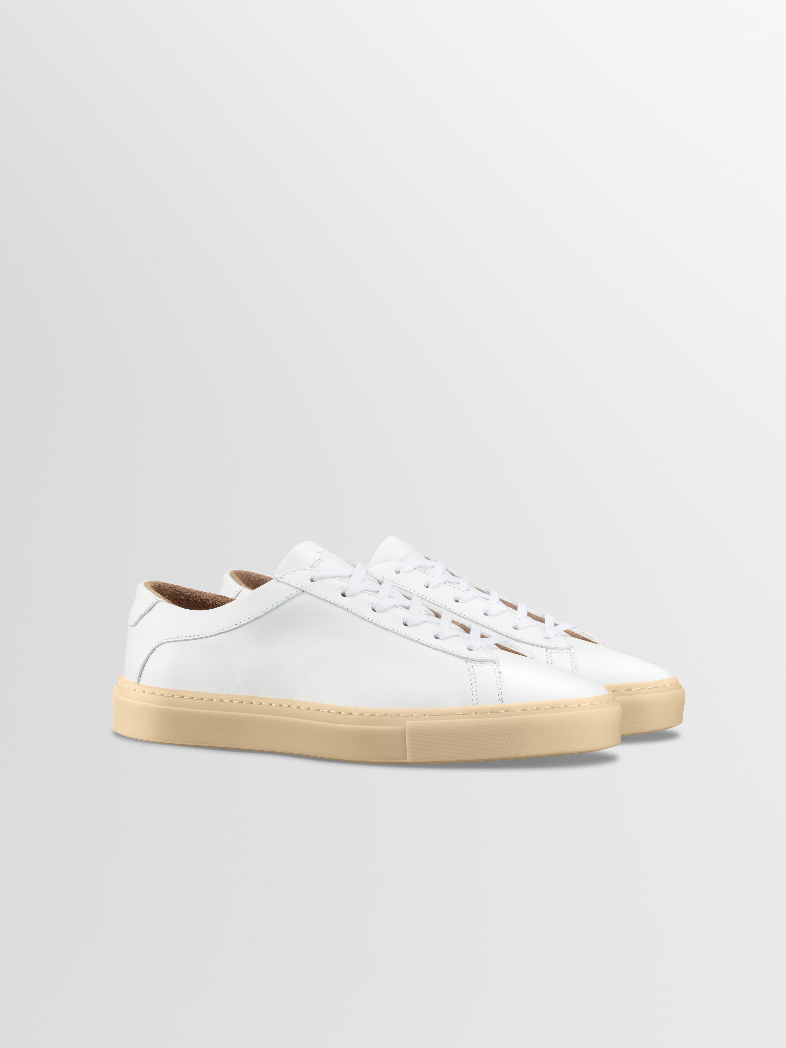 Capri Leather Sneaker in White Light Gum