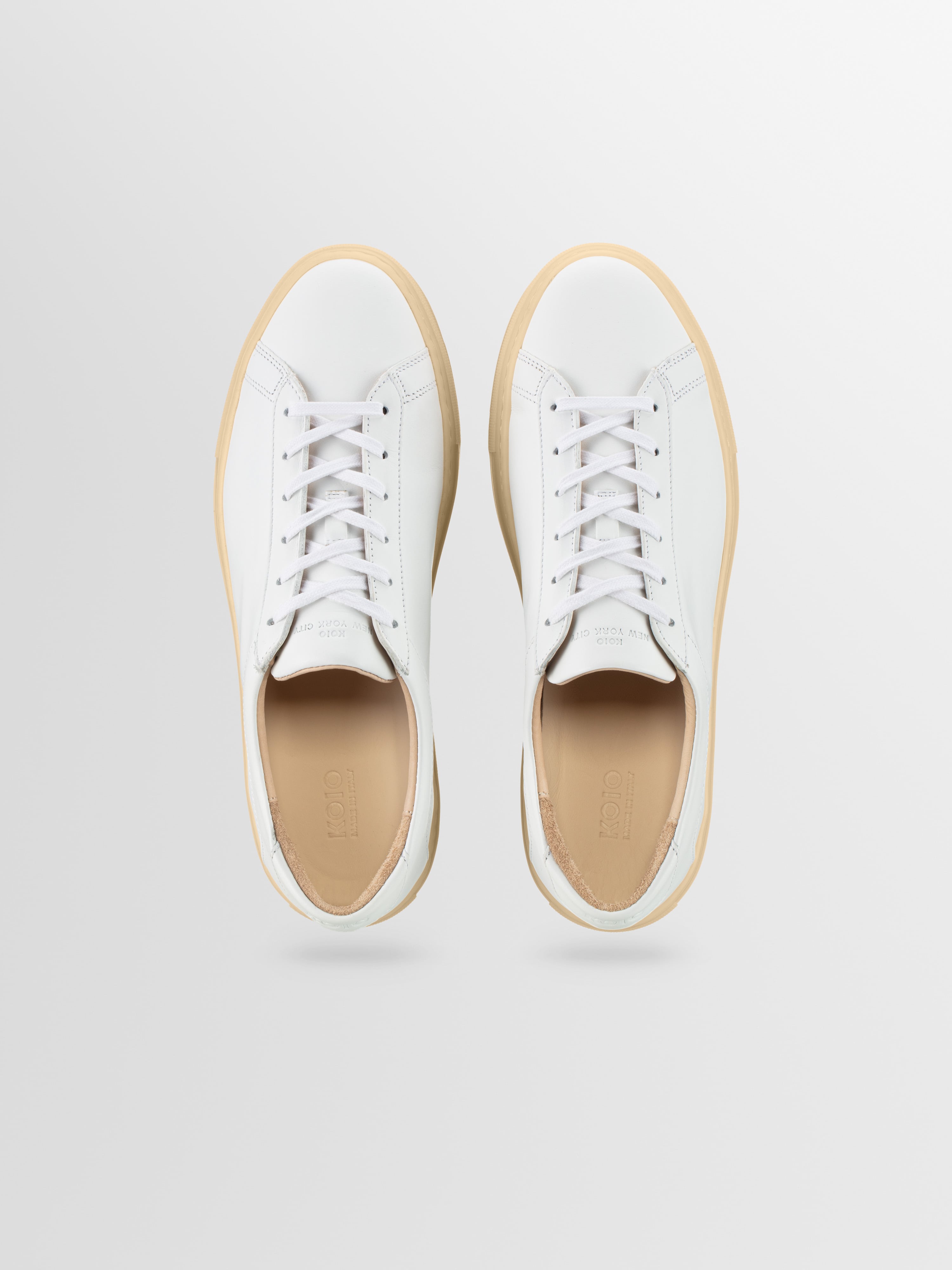 Capri Leather Sneaker in White Light Gum