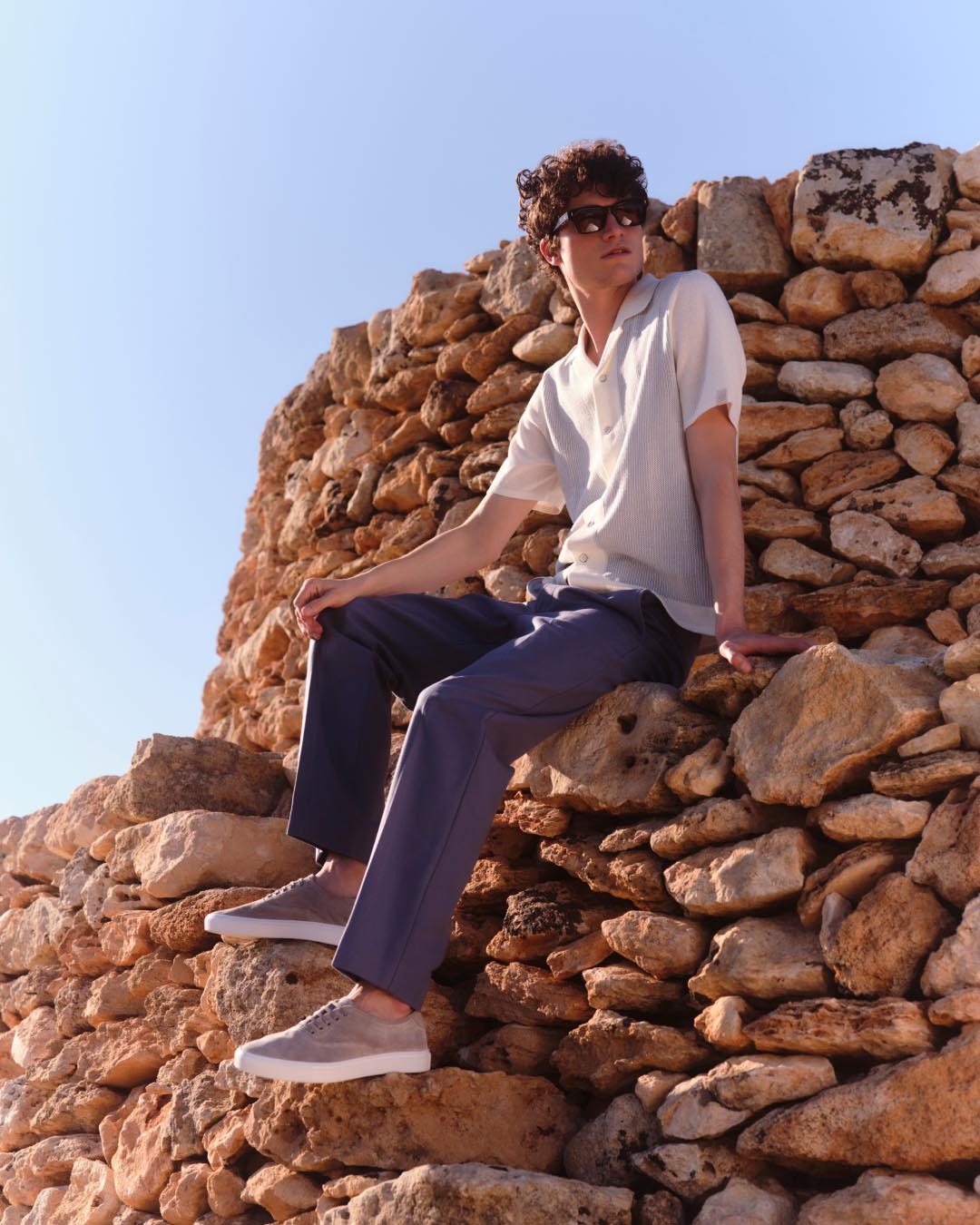 Portofino Suede Sneaker in Mineral