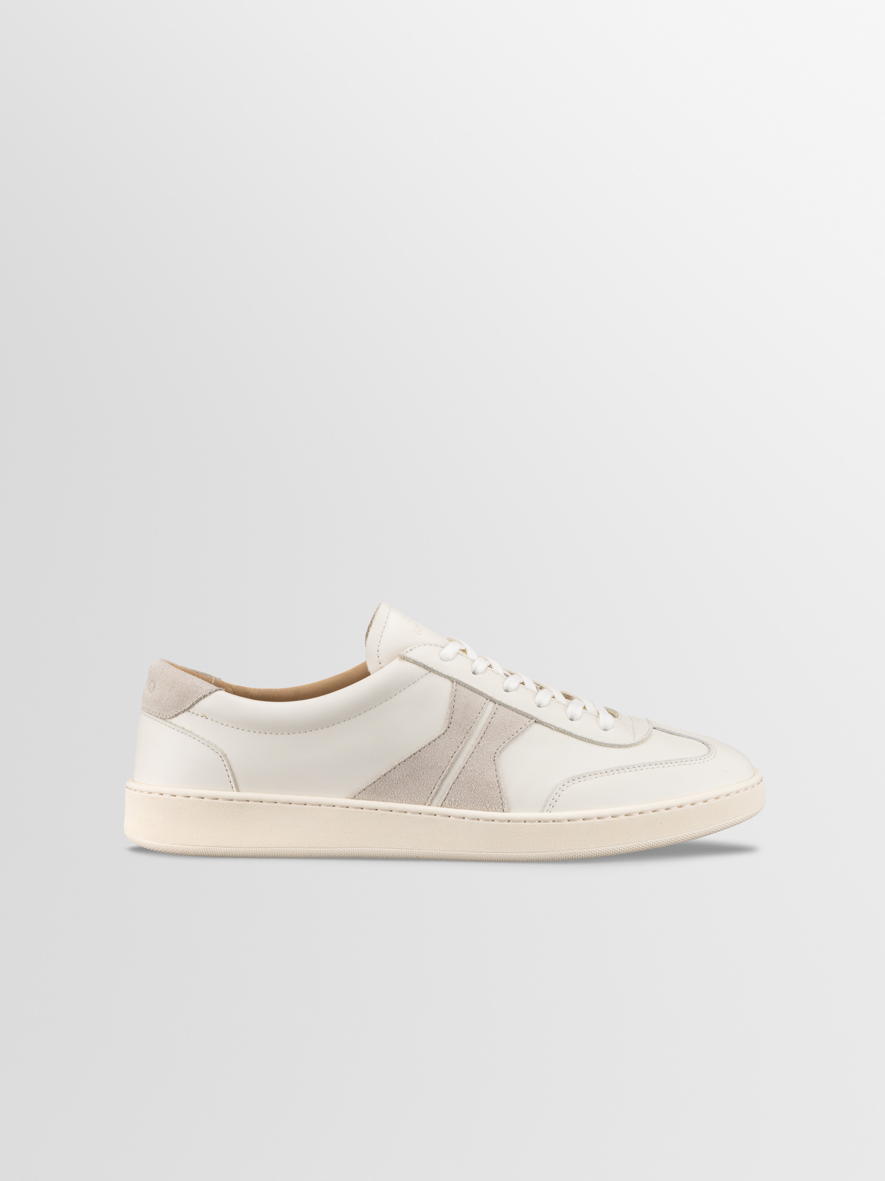 Monza Leather & Suede Sneaker in Bone