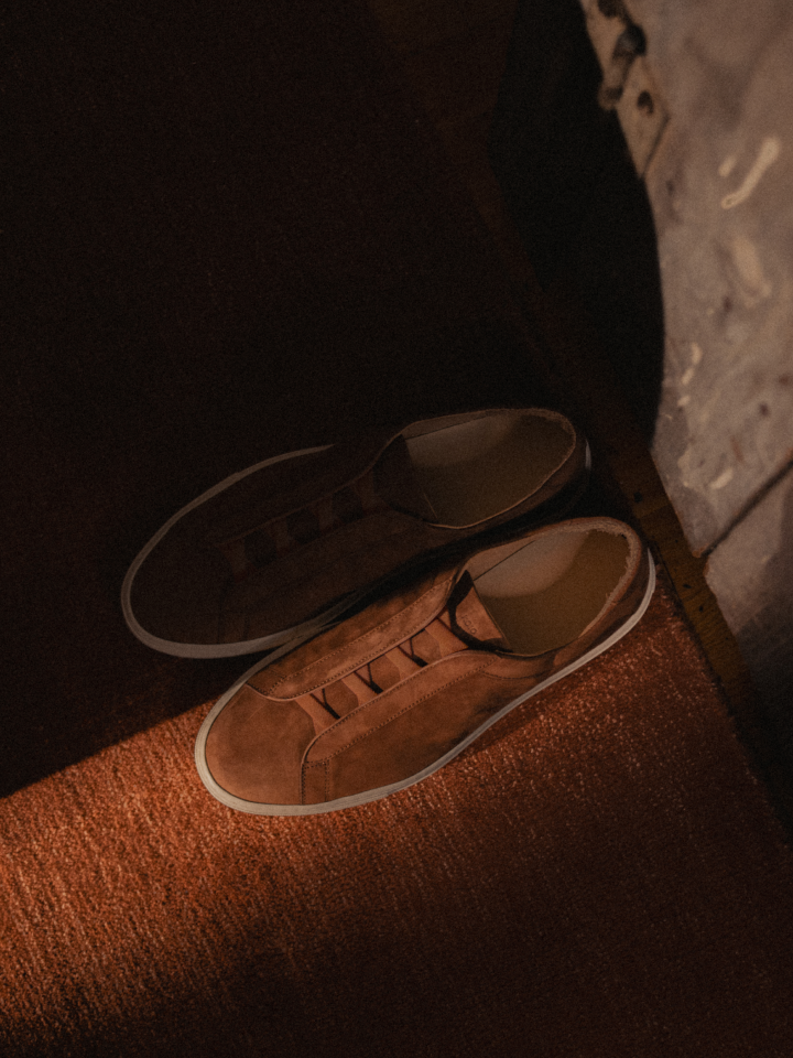 Men's Italian brown suede sneakers